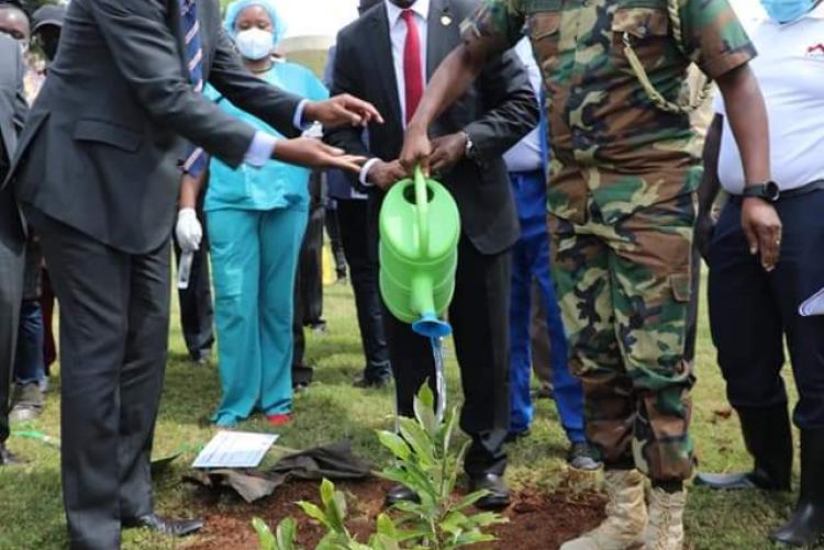  UON's Vice-Chancellor Prof. Stephen Kiama in planting 7,000 trees. 